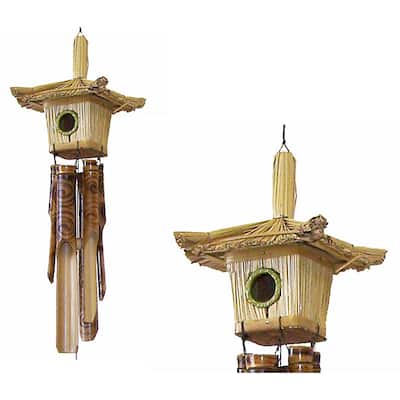 Handcrafted Small Birdhouse Wind Chime (Indonesia)
