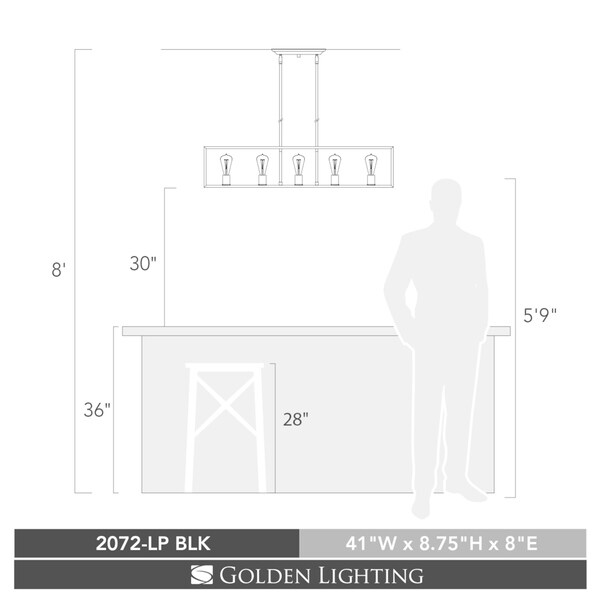 Golden Lighting's Wesson Linear Pendant - Bed Bath & Beyond - 19824519