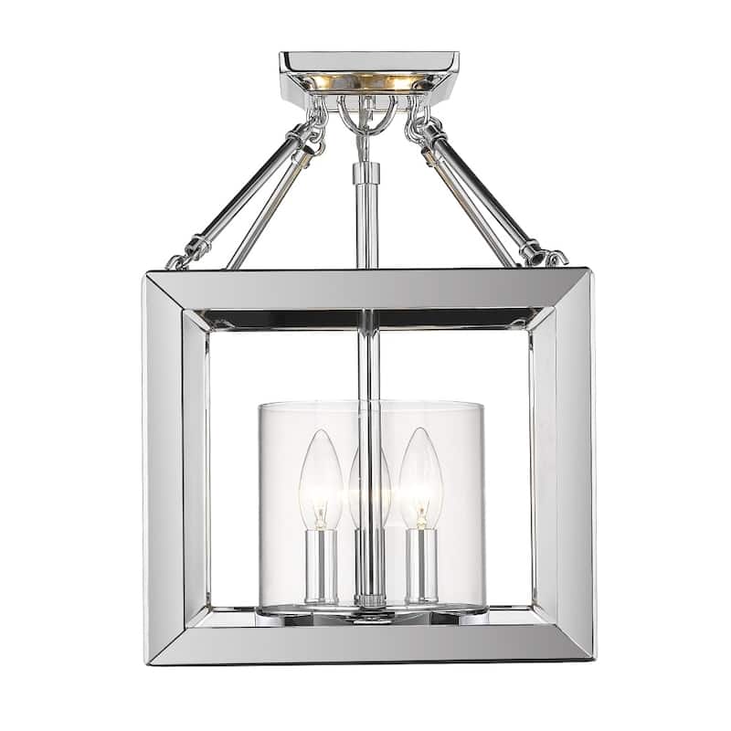 Golden Lighting's Smyth Convertible Semi-Flush (Chrome & Clear glass) #2074-SF CH-CLR
