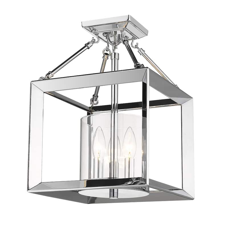 Golden Lighting's Smyth Convertible Semi-Flush (Chrome & Clear glass) #2074-SF CH-CLR