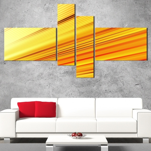 DesignArt 'Gold and Silver Reflection' Contemporary Canvas Art
