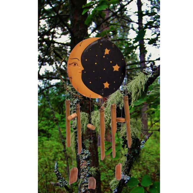 Handcrafted Small Sun Moon Bamboo Chime (Indonesia)