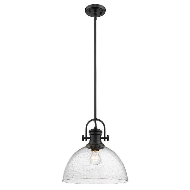 Carbon Loft Barton 1-light Pendant with Seeded Glass
