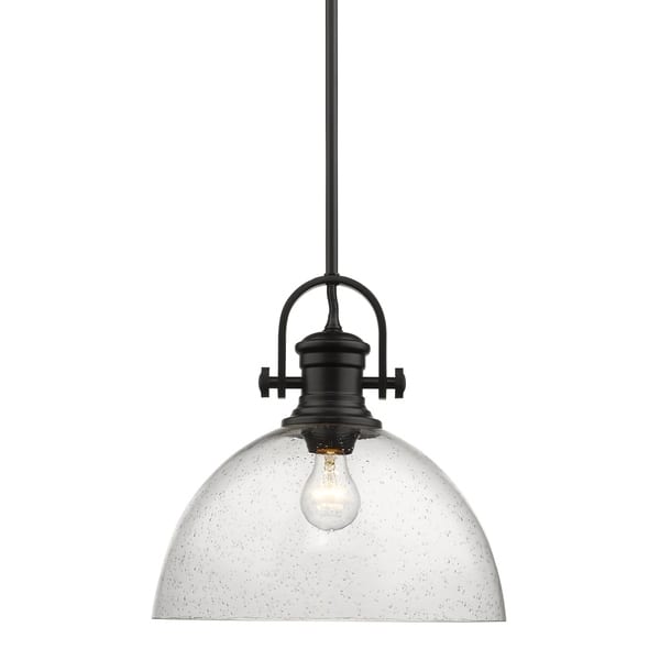 Carbon Loft Barton 1light Pendant with Seeded Glass Bed Bath