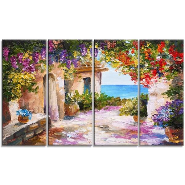 Designart - Summer Seascape - 4 Piece Landscape Canvas Art Print