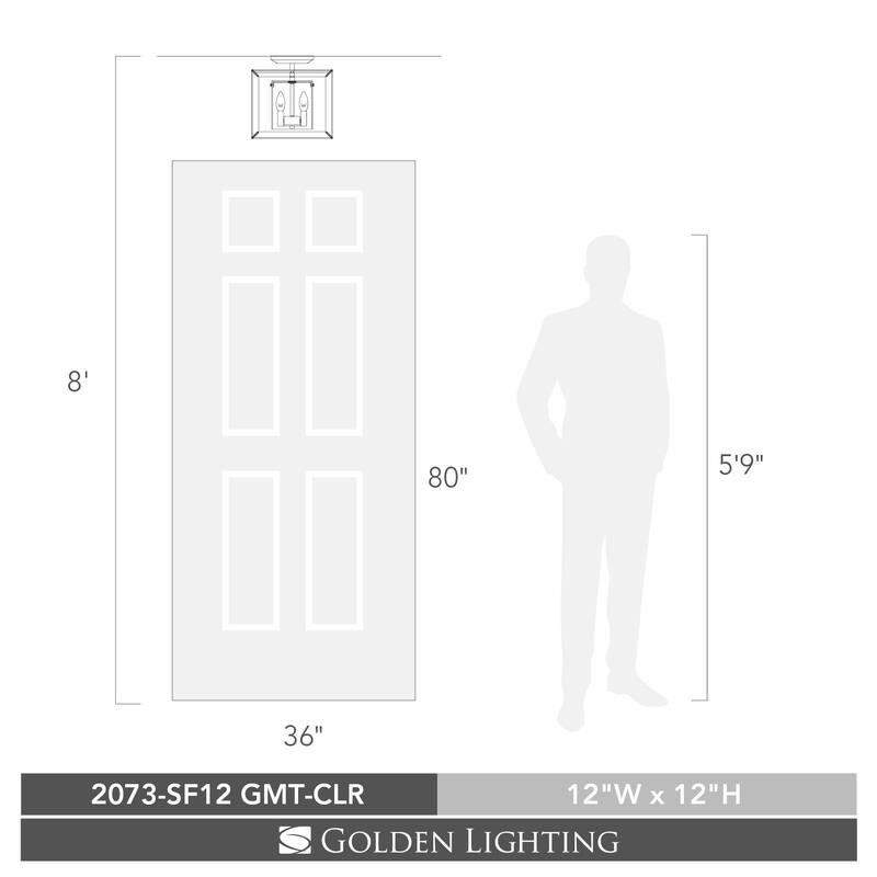 Golden Lighting's Smyth Semi-Flush Gunmetal Bronze & Clear Glass