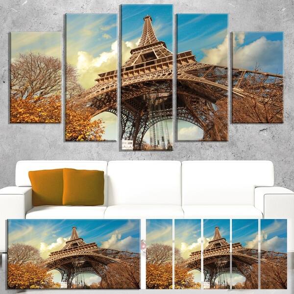 Eiffel with Winter Vegetation - Skyscape Large wall art canvas ...