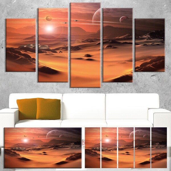 Designart 'Alien Planet 3D Rendered Computer Art' Landscape Artwork Canvas Print