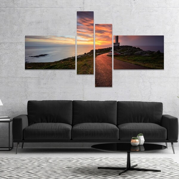 Designart 'Punta Nariga Lighthouse Spain' Seashore Photo Canvas Art Print