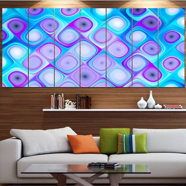 Designart 'Blue Purple Pattern with Swirls' Abstract Wall Art Canvas