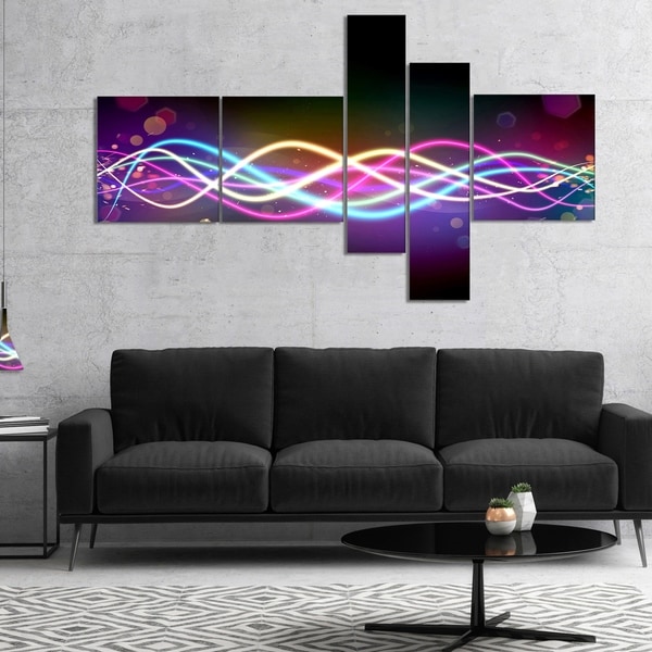 Designart 'Multi colored Tangled Lines' Abstract Canvas art print