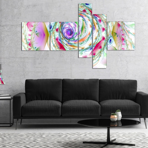 Designart 'Multi Color Exotic Flower Whirlpool' Floral Canvas Art Print