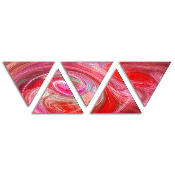 RED ABSTRACT FRACTAL THREADS CANVAS WALL ART PRINT PICTURE READY TO HANG