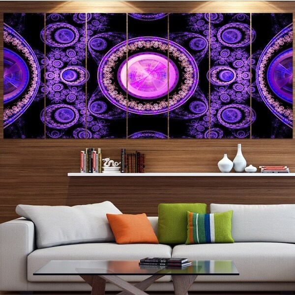 Designart 'Purple Psychedelic Relaxing Art' Abstract Wall Art on Canvas