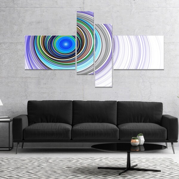 Designart 'Endless Tunnel Purple Ripples' Abstract Canvas art print