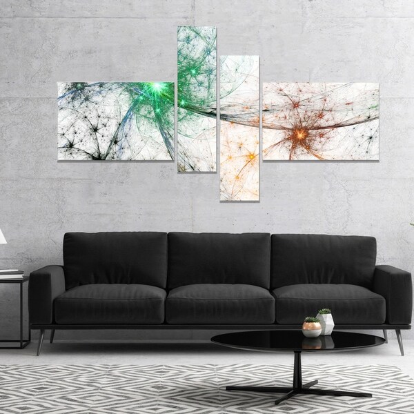 Designart 'Abstract Colorful Fireworks' Abstract Canvas Art Print