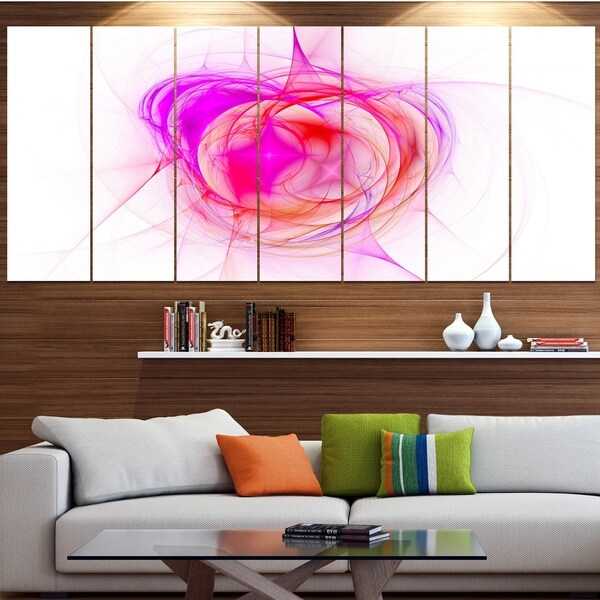 Designart 'Pink Fractal Explosion Supernova' Abstract Artwork on Canvas
