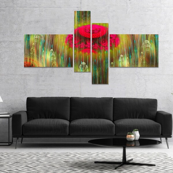 Designart 'Yellow World of Infinite Universe' Abstract Canvas Art Print