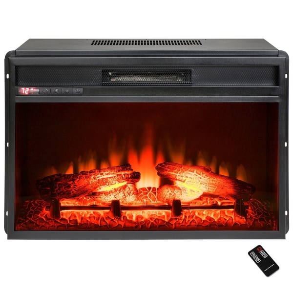AKDY 23" Black Freestanding Electric Firebox Fireplace Heater Insert with Remote Control