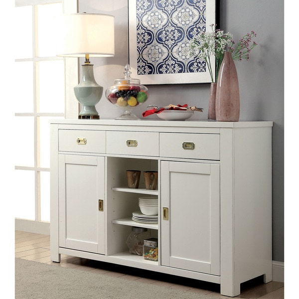 Furniture of America Winona White Wood Dining Server
