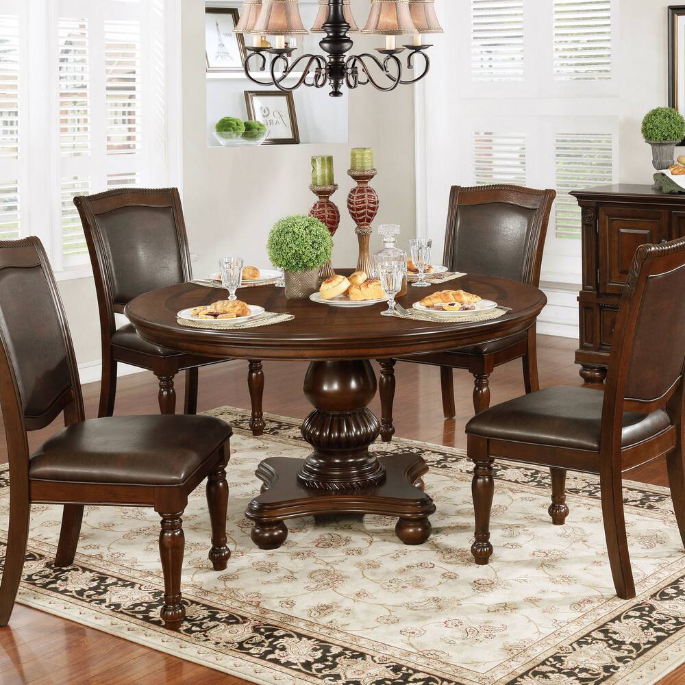 Copper Grove Madzharovo Brown Cherry Round Dining Table (54 in.) - Cherry Brown