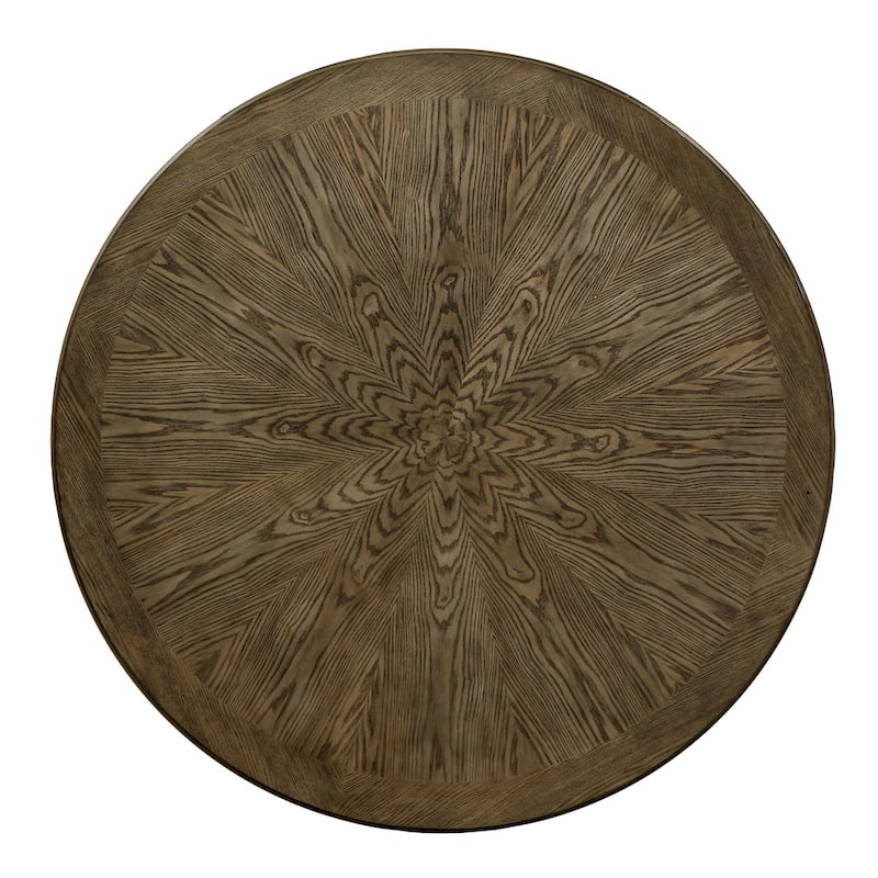 Furniture of America Dice Rustic Oak 54-inch Round Wood Dining Table