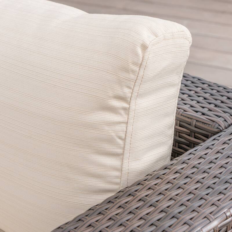 Santa Rosa Outdoor 8-Piece Rectangle Aluminum Wicker Dining Sofa Set with Cushions by Christopher Knight Home