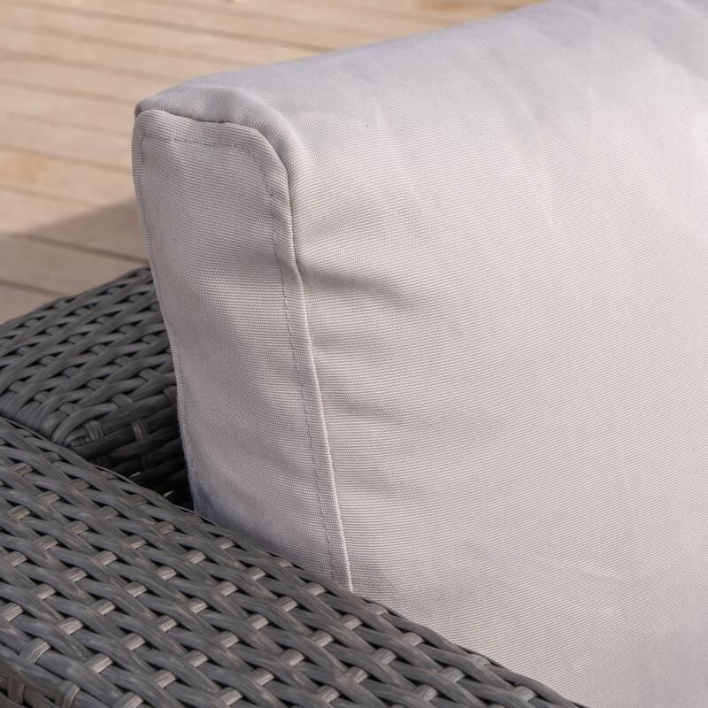 Santa Rosa Outdoor 8-Piece Rectangle Aluminum Wicker Dining Sofa Set with Cushions by Christopher Knight Home