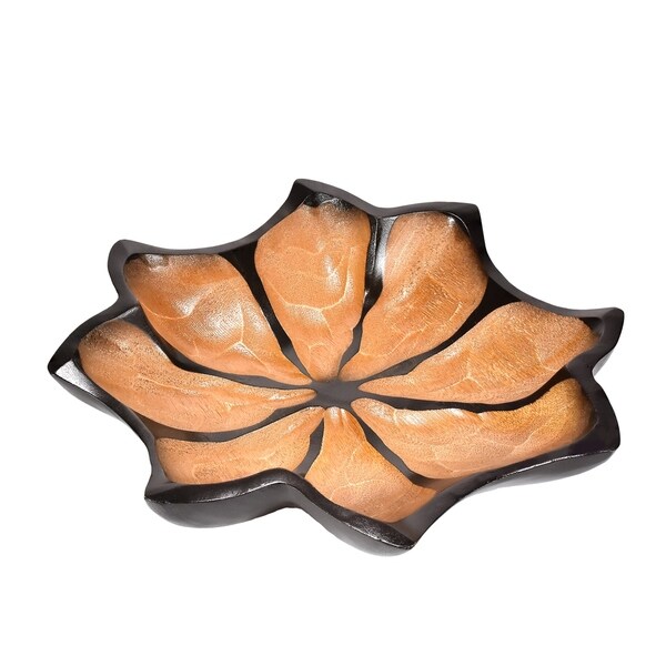 Beautiful Hand Carved Lotus Flower 12inch Platter or Tray (Thailand)