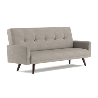 Handy Living Mancos Click Clack Dove Grey Linen Futon Sleeper Sofa