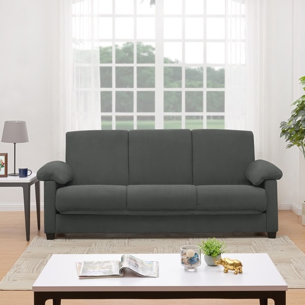 Shop Handy Living Morrison Convert-a- Couch Grey Microfiber 