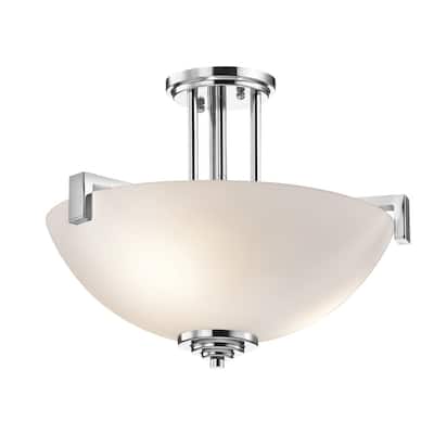Kichler Lighting Eileen Collection 3-light Chrome LED Pendant/Semi-Flush Mount
