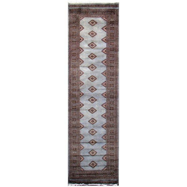Handmade Herat Oriental Pakistani Hand-Knotted Tribal Bokhara Wool Runner (Pakistan) - 2'7 x 9'3
