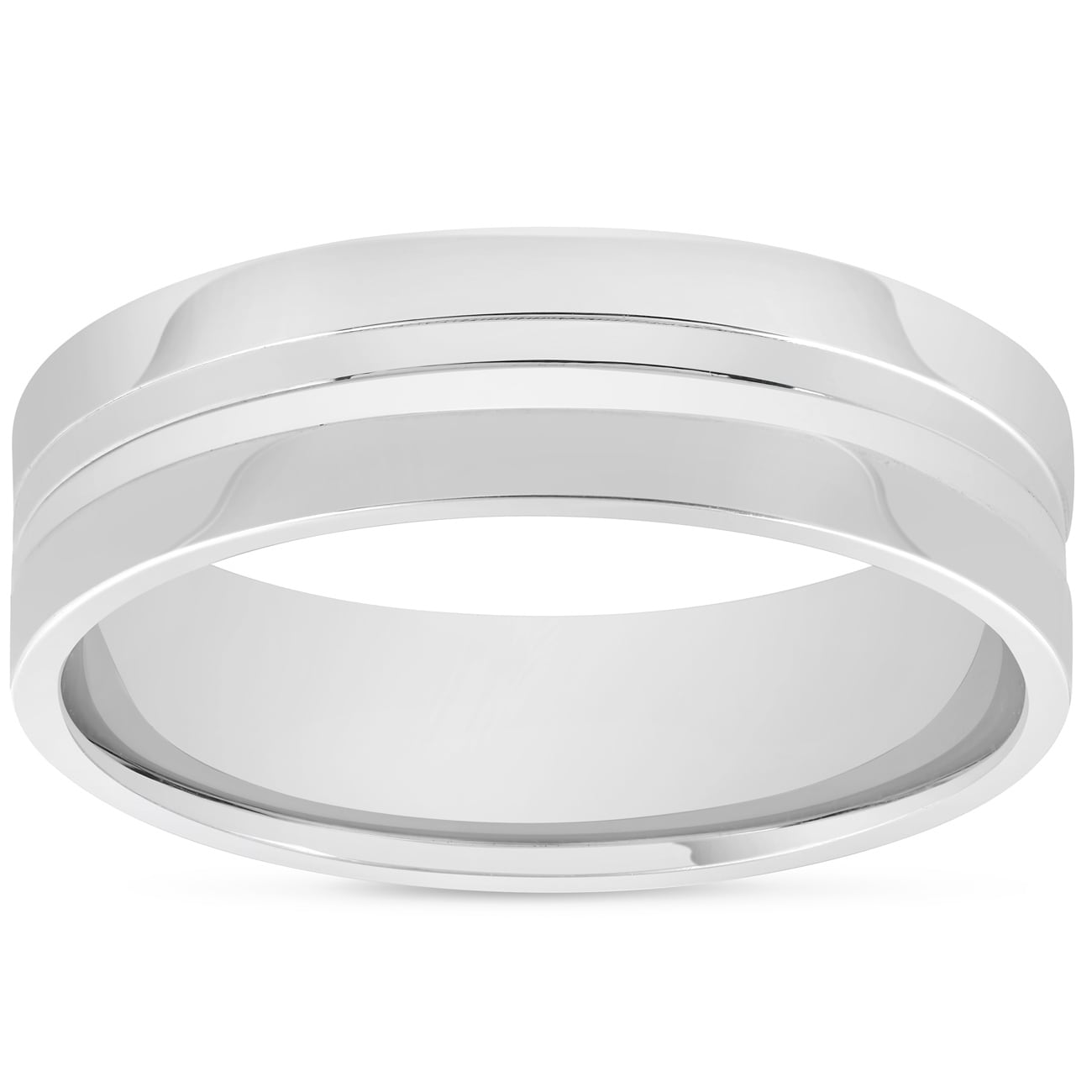 Wedding Bands Classic Bands Milgrain Bands Titanium Grooved and Beaded Edge 6mm Polished Band Size 11.5