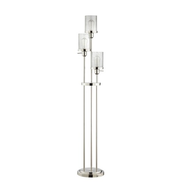 Catalina Lighting 20591-001 Marcella Silver Glass Staggered 3-light Floor Lamp