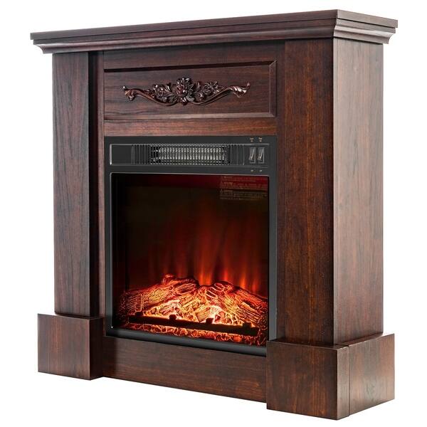 Shop Akdy Fp0089 32 Electric Fireplace Insert Brown Wooden Mantel