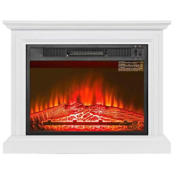 Shop Akdy Fp0090 32 Electric Fireplace Freestanding White Wooden