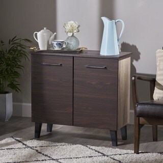 Wilnona Mid-Century 3-Shelf Faux Wood Cabinet by Christopher Knight Home