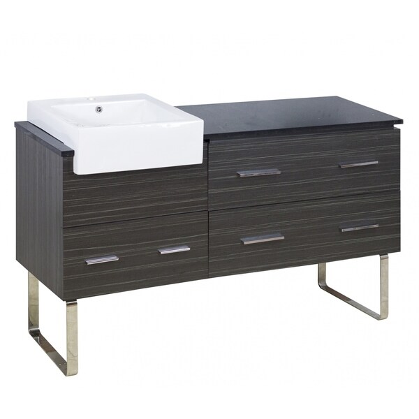57.75-in. W 18-in. D Modern Plywood-Melamine Vanity Base Set Only In Dawn Grey