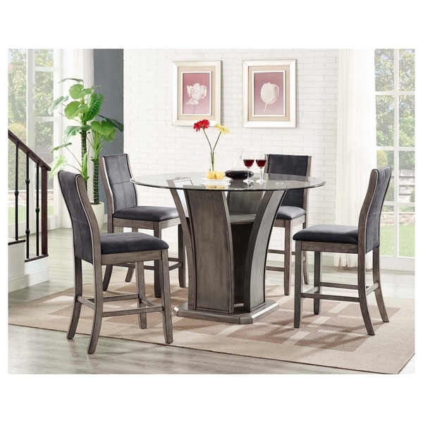 Picket House Furnishings Dylan Round Counter 5PC Dining Set-Table & 4 Side Chairs
