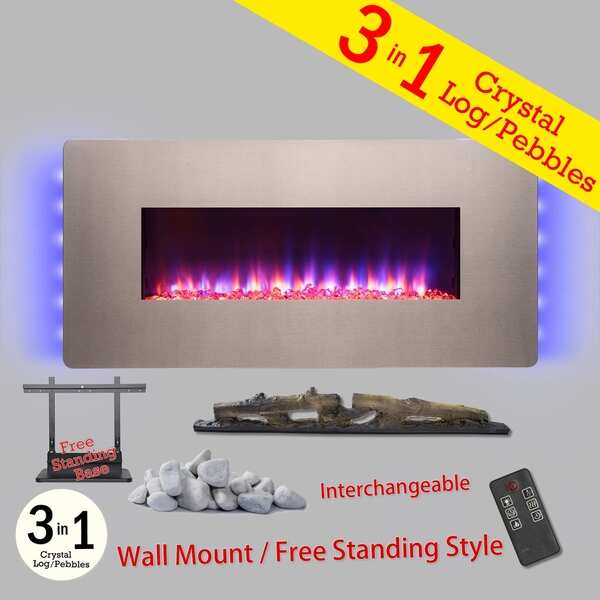 Golden Vantage FP0067 3-in-1 36" Electric Fireplace Wall Mount Freestanding Convertible Firebox 3D Flame Heater