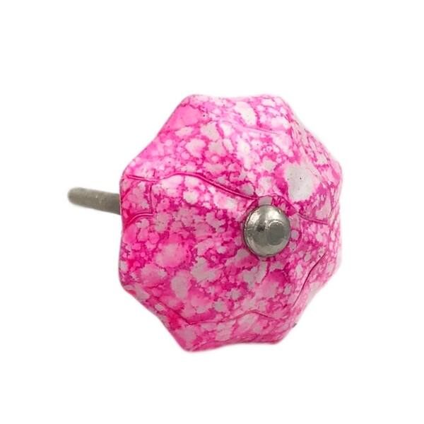 Shop Bright Shiny Hot Pink Marbled Glass Knob For Drawers