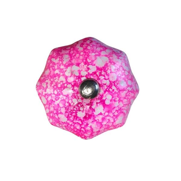 Shop Bright Shiny Hot Pink Marbled Glass Knob For Drawers