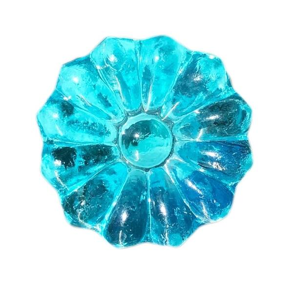 Shop Turquoise Sunflower Glass Knobs Cabinet Pull Set Of 6