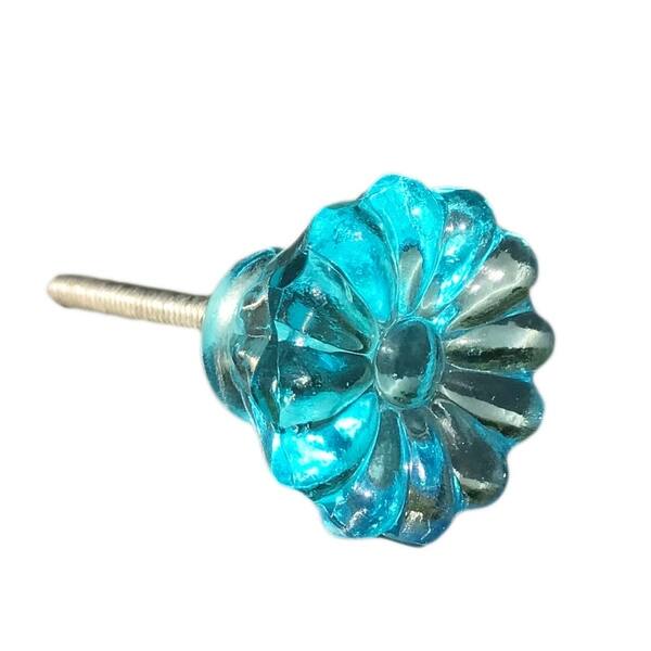 Shop Turquoise Sunflower Glass Knobs Cabinet Pull Set Of 6