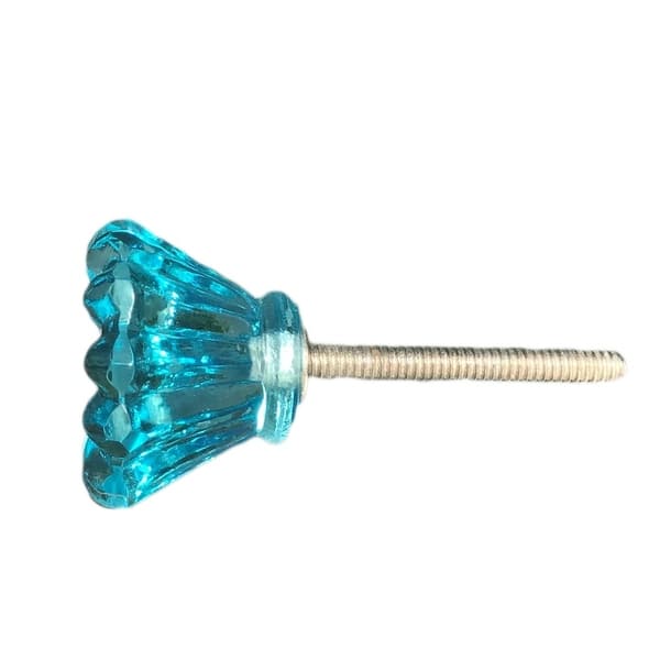 Shop Turquoise Sunflower Glass Knobs Cabinet Pull Set Of 6