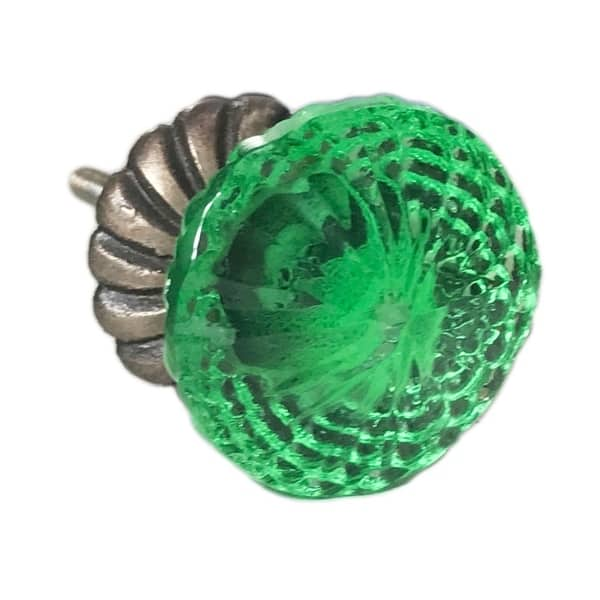 Shop Green Glass With Back Plate Dresser Cabinet Knobs Set Of 6