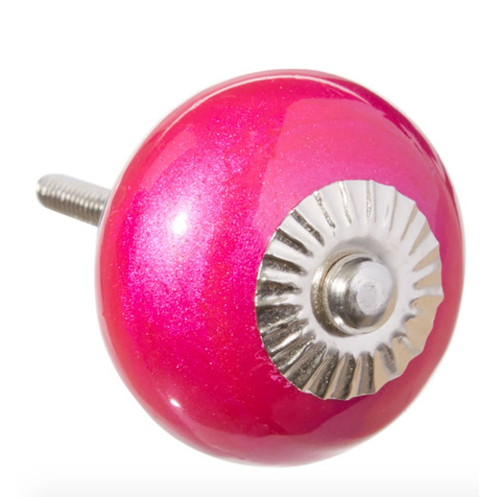 Shop Neon Hot Pink Ceramic Knob Pull For Dresser Drawer Cabinet