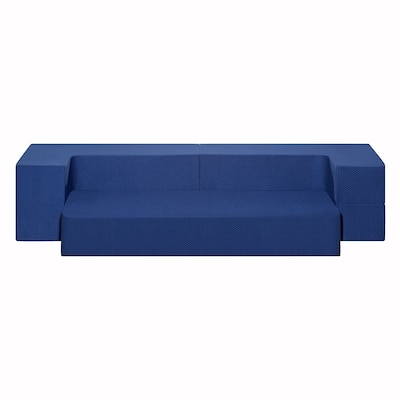 Sleeplanner 8-inch Memory Foam Folding Mattress Guest Bed Floor Sofa, Dark blue