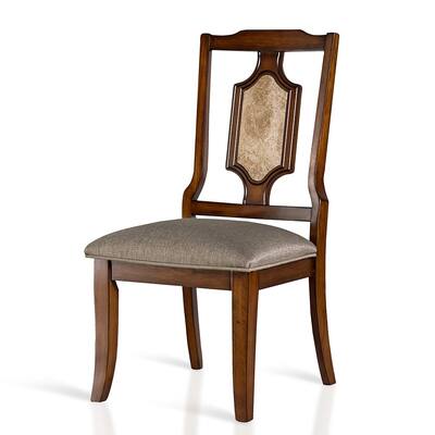 Sleeplanner Wood Dining Side Chair with Dark Brown Marble, Set of 2